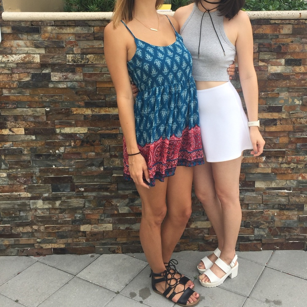 Red an Blue patterned dress